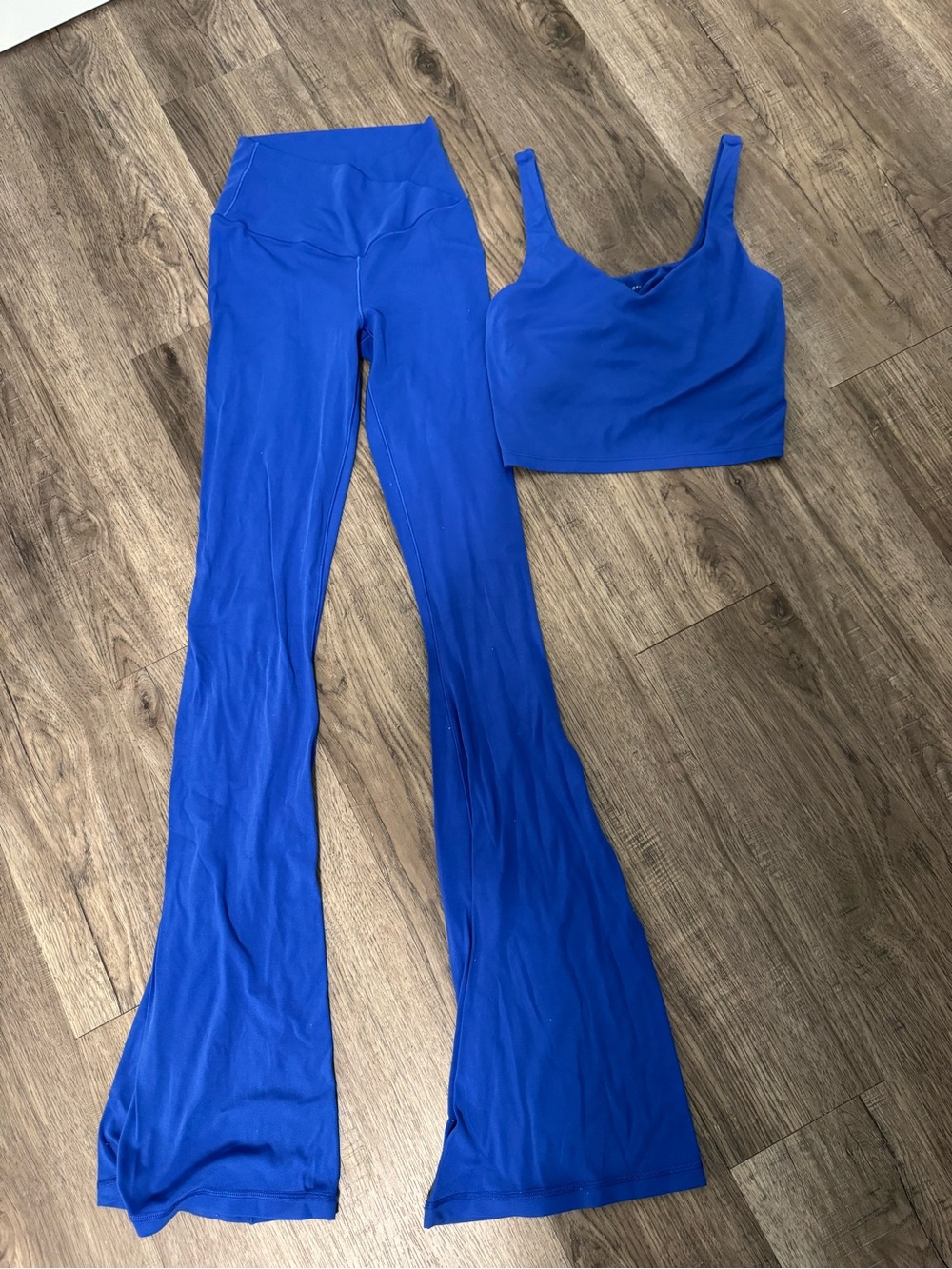 aerie Bright Blue High-Waist Flare Leg Yoga Pants